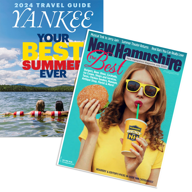 Cover of Yanke and New Hampshire Magazine illustrate how our storytelling can assist clients in their content marketing.