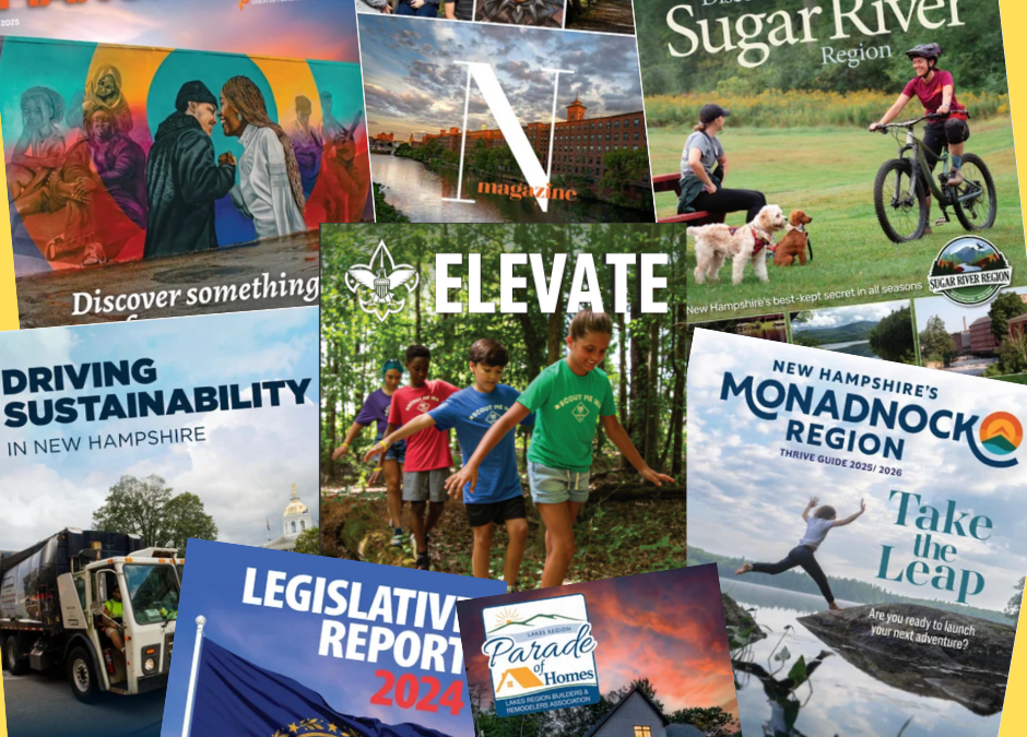 The covers of niche magazines produced for Yankee Custom Marketing clients.